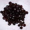 top view of a pile of 16mm Brown Transparent Faceted Bubblegum Beads
