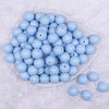 Top view of a pile of 16mm Carolina Blue Solid Acrylic Bubblegum Jewelry Beads