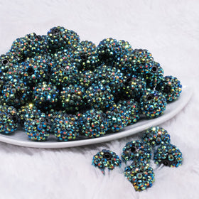 16mm Chameleon Green Rhinestone AB Chunky Bubblegum Jewelry Beads