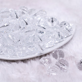 16mm Clear Transparent Disco Shaped Bubblegum Beads