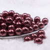 Front view of a pile of 16mm Copper Brown Faux Pearl Acrylic Bubblegum Jewelry Beads