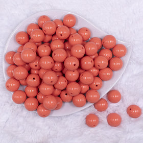 16mm Coral Orange Solid Acrylic Bubblegum Jewelry Beads