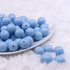 Front view of a pile of 16mm Cornflower Blue Solid Acrylic Bubblegum Jewelry Beads