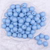 Top view of a pile of 16mm Cornflower Blue Solid Acrylic Bubblegum Jewelry Beads