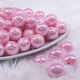 16mm Cotton Candy Pink Solid AB Bubblegum Beads