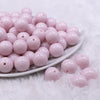 Front view of a pile of 16mm Cotton Candy Pink Solid Acrylic Bubblegum Jewelry Beads