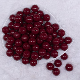 16mm Cranberry Red Solid Acrylic Bubblegum Jewelry Beads