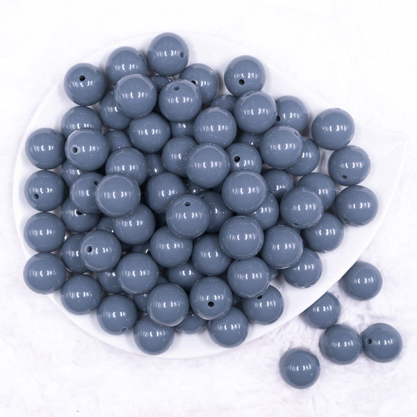 Top view of a pile of 16mm Dark Gray Solid Acrylic Bubblegum Jewelry Beads