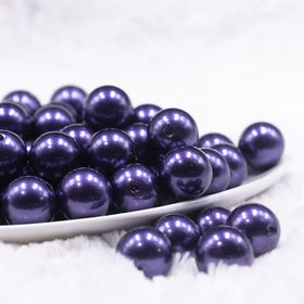 16mm Dark Purple Faux Pearl Acrylic Bubblegum Jewelry Beads