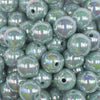 close up view of a pile of 16mm Eucalyptus Green Solid AB Bubblegum Beads