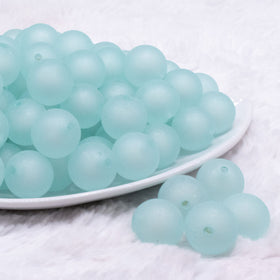 16mm Aqua Blue Frosted Bubblegum Beads