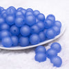 front view of a pile of 16mm Blue Frosted Bubblegum Beads