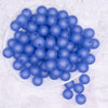top view of a pile of 16mm Blue Frosted Bubblegum Beads