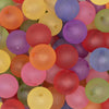 close up view of a pile of 16mm Frosted Color Mix Acrylic Bubblegum Beads Bulk - 100 Count