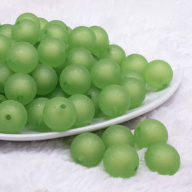 16mm Green Frosted Bubblegum Beads