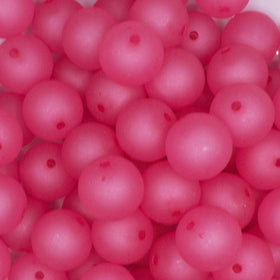 16mm Hot Pink Frosted Bubblegum Beads