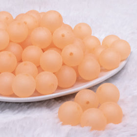 16mm Light Orange Frosted Bubblegum Beads