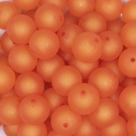 16mm Orange Frosted Bubblegum Beads