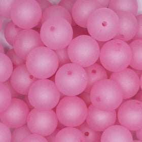 16mm Pink Frosted Bubblegum Beads