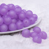 front view of a pile of 16mm Purple Frosted Bubblegum Beads