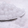 front view of a pile of 16mm White Frosted Bubblegum Beads