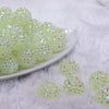 front view of a pile of 16mm Glow in the Dark Rhinestone AB Bubblegum Beads