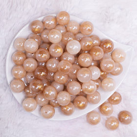 16mm Gold Galaxy Sparkle Resin Bubblegum Beads