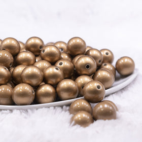16mm Gold Faux Pearl Acrylic Bubblegum Jewelry Beads
