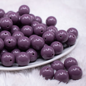 16mm Grape Purple Solid Bubblegum Beads