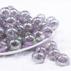 front view of a pile of 16mm Gray Crackle AB Bubblegum Beads