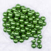 Top view of a pile of 16mm Green Faux Pearl Acrylic Bubblegum Jewelry Beads