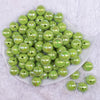 top view of a pile of 16mm Green Solid AB Bubblegum Beads