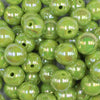 close up view of a pile of 16mm Green Solid AB Bubblegum Beads