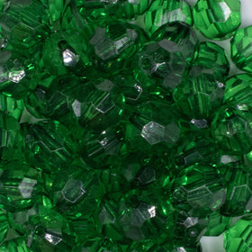 16mm Green Transparent Faceted Bubblegum Beads