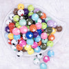 top view of a pile of 16mm Stars & Hearts Mix Acrylic Bubblegum Beads Bulk - 100 