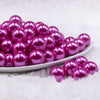 front view of a pile of 16mm Hot Pink Faux Pearl Acrylic Bubblegum Jewelry Beads