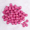 top view of a pile of 16mm Hot Pink Solid AB Bubblegum Beads