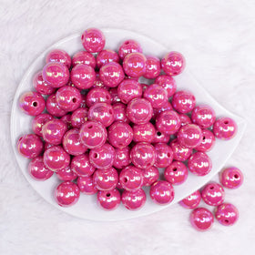16mm Hot Pink Solid AB Bubblegum Beads