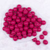 Top view of a pile of 16mm Hot Pink Solid Acrylic Bubblegum Jewelry Beads