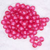 top view of a pile of 16mm Hot Pink Transparent Pumpkin Shaped Bubblegum Beads