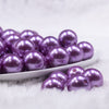 Front view of a pile of 16mm Iris Purple Faux Pearl Acrylic Bubblegum Jewelry Beads