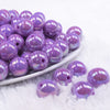 front view of a pile of 16mm Iris Purple Solid AB Bubblegum Beads