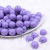 Front view of a pile of 16mm Iris Purple Solid Acrylic Bubblegum Jewelry Beads