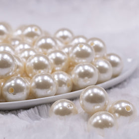 16mm Cream Faux Pearl Acrylic Bubblegum Jewelry Beads