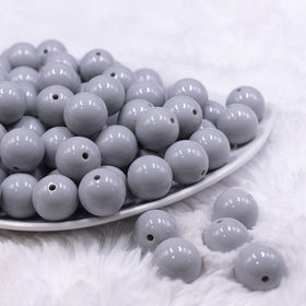 16mm Light Gray Solid Acrylic Bubblegum Jewelry Beads