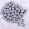 Top view of a pile of 16mm Light Gray Solid Acrylic Bubblegum Jewelry Beads