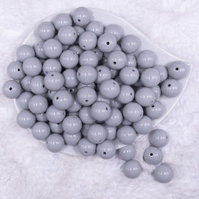 16mm Light Gray Solid Acrylic Bubblegum Jewelry Beads