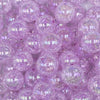 close up view of a pile of 16mm Light Purple Crackle AB Bubblegum Beads