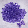 top view of a pile of 16mm Light Purple Transparent Faceted Bubblegum Beads