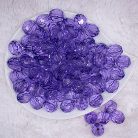 16mm Light Purple Transparent Faceted Bubblegum Beads